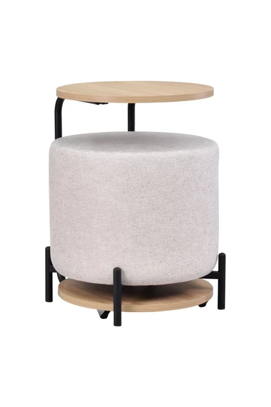 Vilinze Çok Amaçlı Metal C Sehpa Puf Seti