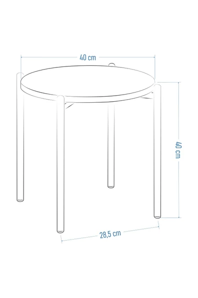 Vilinze Ay Metal Çok Amaçlı Zigon Tabure (1 Adet) - Resim 3