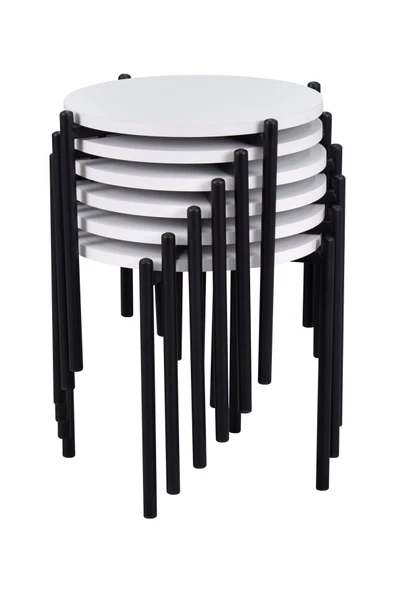 Vilinze Ay Metal Çok Amaçlı Zigon Tabure (6 Adet) ürün görseli 1