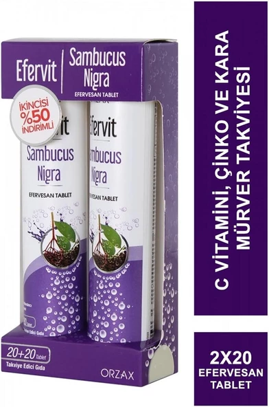 Ocean Efervit Sambucus Nigra Efervesan Tablet 20 + 20  Tablet - Resim 2