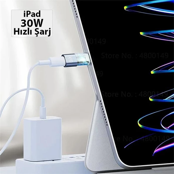 Polham 30W Şarj Destekli Lightning to Type C Çevirici Dönüştirici Adaptör, Şarj ve Veri Aktarım Çevirici - Resim 2