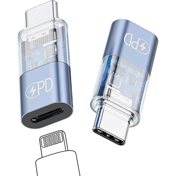 Polham 30W Şarj Destekli Lightning to Type C Çevirici Dönüştirici Adaptör, Şarj ve Veri Aktarım Çevirici - Resim 4