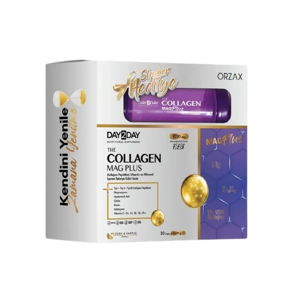 Day2Day Collagen Mag Plus Tip 1 / Tip 2 / Tip 3 9.700 mg 30 Saşe  x 12,85 g + Shaker Hediye