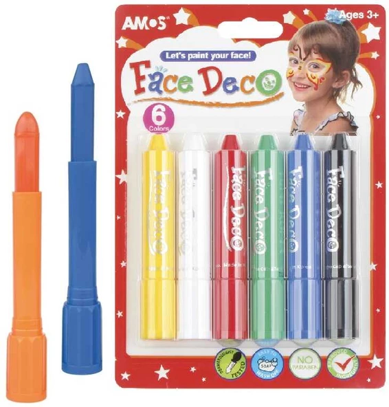 Amos Yüz Boyası 6 Lı Blister