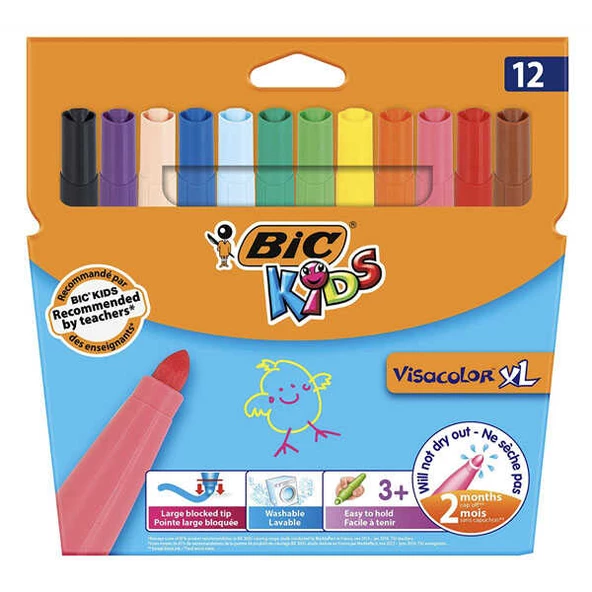 Bic Keçeli Boya Kalemi Visa Xl Jumbo 12 Lİ 8922231