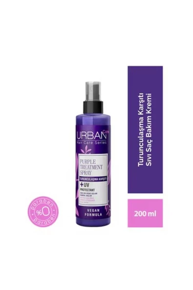 URBAN CARE Sarı, Gri ve Açık Kumral Renkli Saçlar İçin Turunculaşma Karşıtı Mor Saç Kremi Sıvı 200 ml