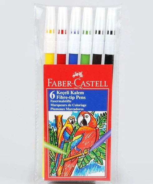 Faber-Castell Keçeli Kalem, 6lı Poşet