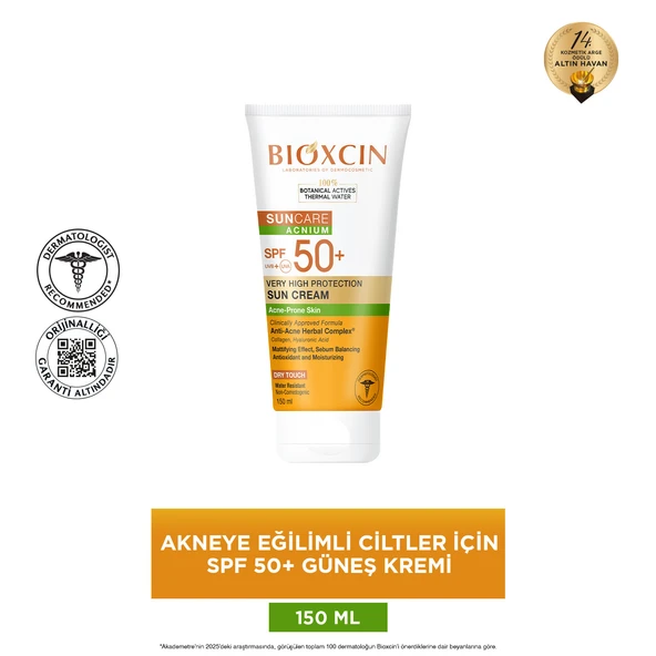 Bioxcin Sun Care Çok Yüksek Korumalı Akneye Eğilimli Ciltler İçin Güneş Kremi SPF50+ 150ml - Resim 3