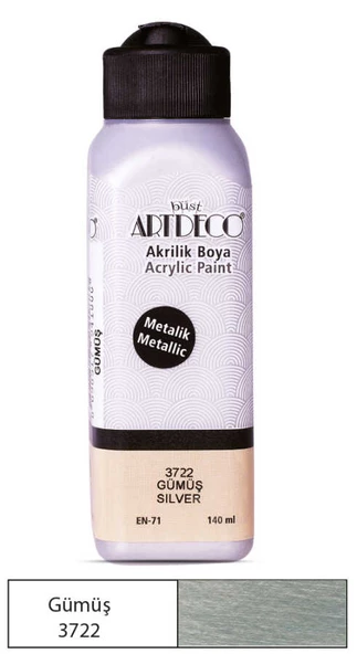 Artdeco Akrilik Boya 140 ML Metalik Gümüş 071R-3722