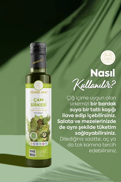 Zühre Ana Çam Sirkesi Doğal Fermantasyon Pine Vinegar 500 Ml - Resim 4