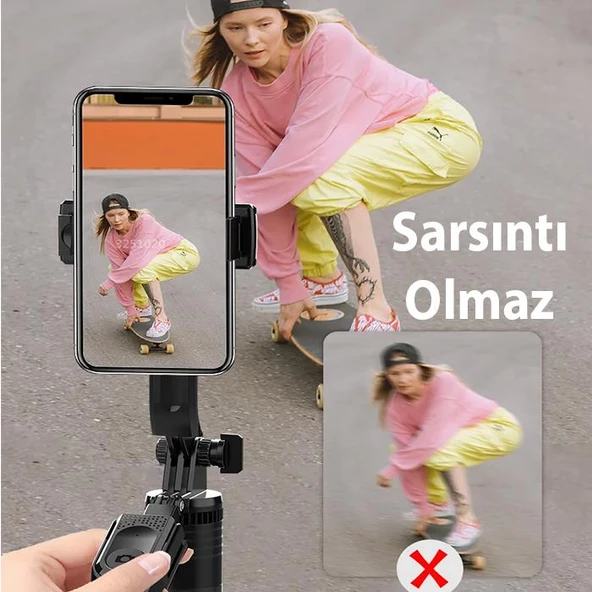 Polham 2in1 Kumandalı Selfie Çubuğu ve Tripod, Telefon, Fotoğraf Makinası İçin 175 Cm Titreme Önleyici Tripod - 3