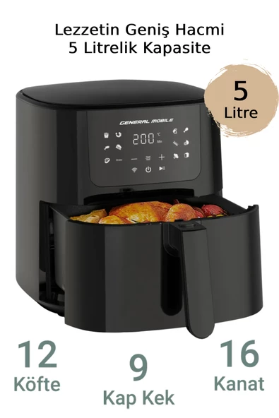 General Mobile GM Air Fryer 5 lt Yağsız Fritöz