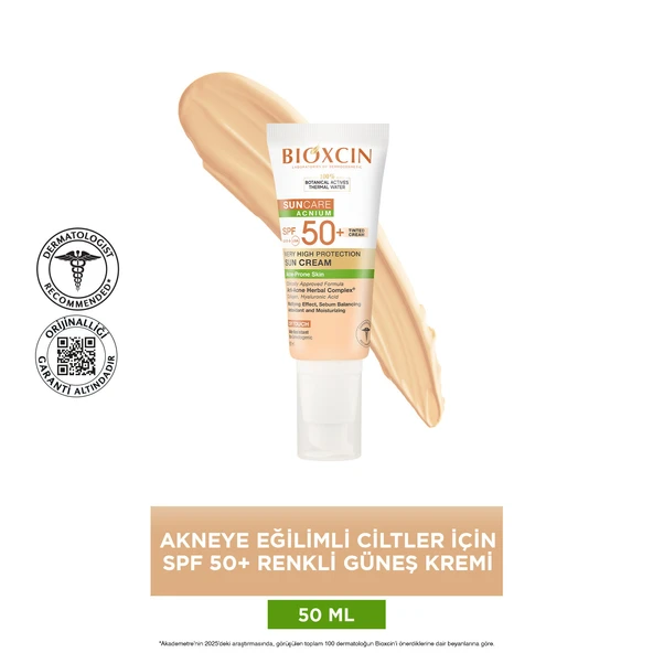 Bioxcin Sun Care Çok Yüksek Korumalı Akneye Eğilimli Ciltler İçin Renkli Güneş Kremi SPF50+ 50ml - Resim 3