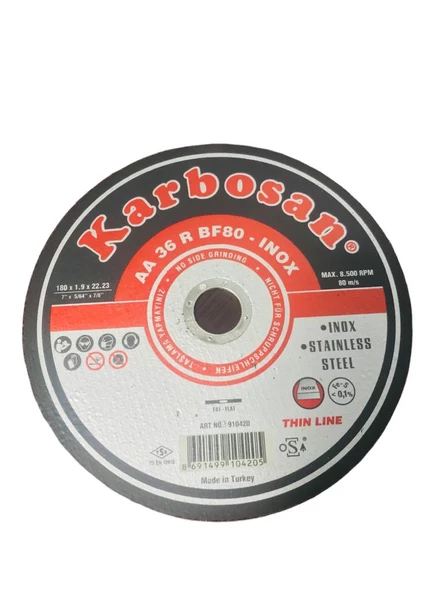 Karbosan 180 x 1.9 İnox Paslanmaz Kesme Taşı 25 Adet - 2