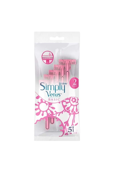 Gillette Simply Venus 2 Basic Kadın Tıraş Bıçağı 5'li - 2