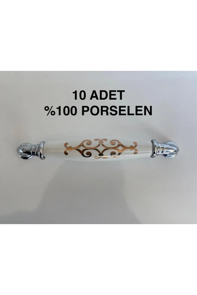 %100 Porselen 128 MM Çekmece, Mutfak Dolap Kulpu 10 Adet