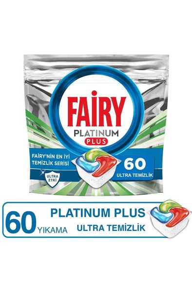 Fairy Platinum Plus Ultra Temizlik 60 Yıkama Bulaşık Makinesi Deterjanı Kapsülü