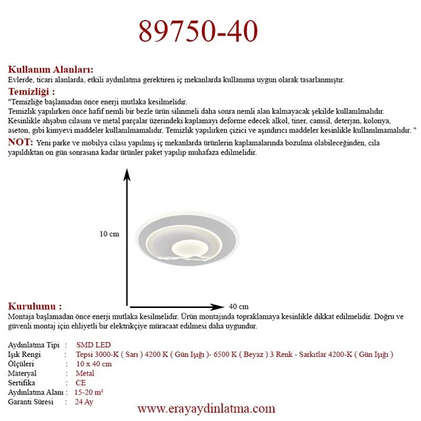 Eray Aydınlatma 89750-40 Plofonyer Led Avize - Resim 5