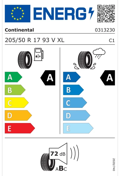 Continental EcoContact 6 205/50R17 93V XL Yaz Lastiği - 2024 - 3