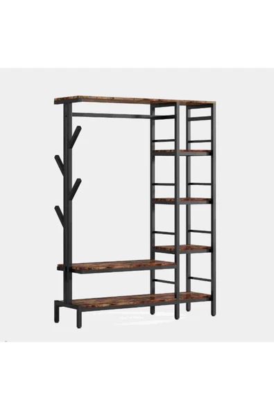 Zizuva Tasarım Raflı Askılıklı Açık Gardırop - 7