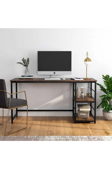 Zizuva Tasarım Raflı Modern Çalışma Masası - Resim 2