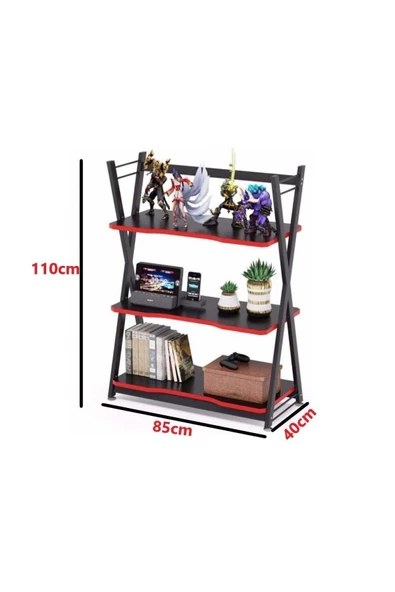Zizuva Tasarım Monitör Raflı Oyuncu Masası Seti - Resim 4