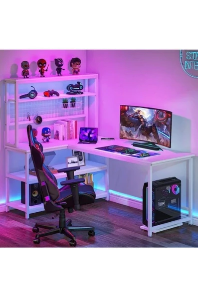 Zizuva Özel Tasarım Tel Panolu Beyaz Çalışma Masası - Resim 2