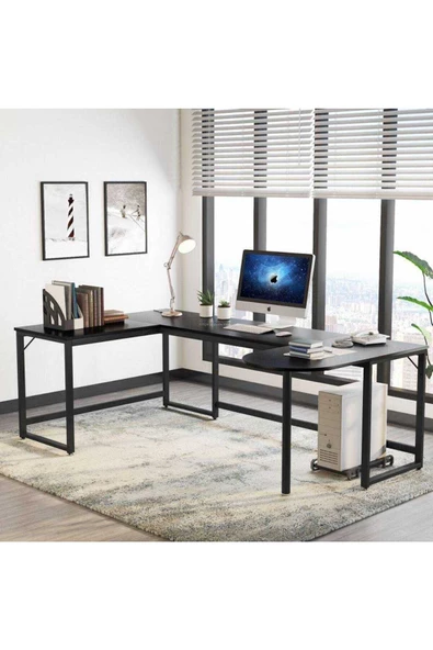Zizuva Tasarım Siyah Çalışma Ve Bilgisayar Masası - Resim 2