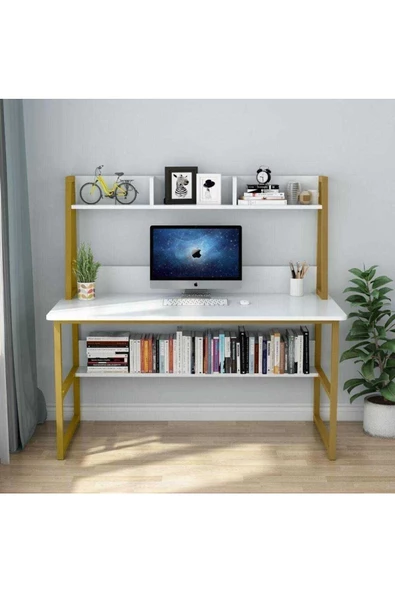 Zizuva Tasarım Gold Bilgisayar Ve Çalışma Masası - Resim 2