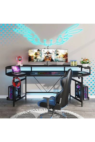 Zizuva Özel Tasarım Siyah Gaming Masa - 2