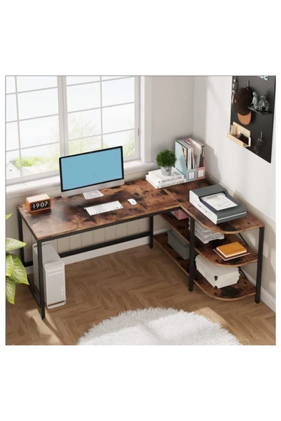 Zizuva Özel Tasarım L Çalışma Masası - Resim 3