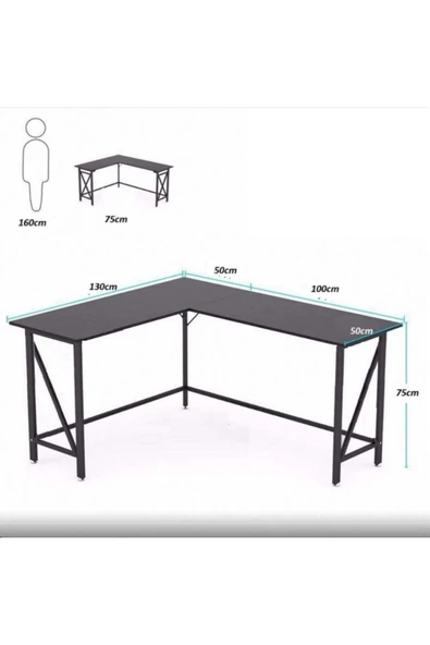 Zizuva Tasarım L Köşe Çalışma Masası - Resim 2