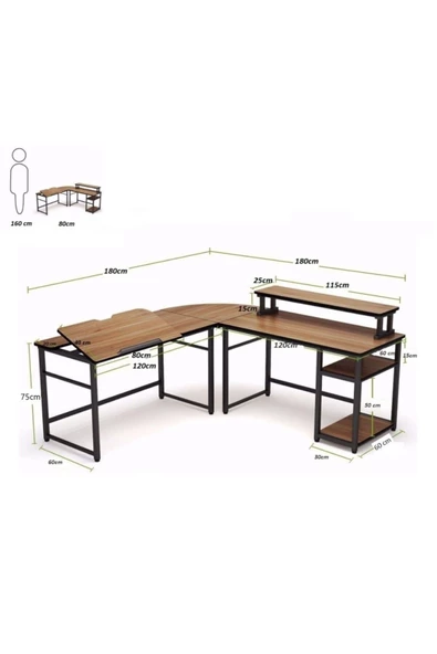 Zizuva Ceviz L Model Çizim Ve Çalışma Masası - 4