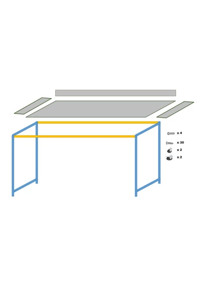 Zizuva Tasarım Çok Amaçlı Tekerlekli Beyaz Masa - Resim 7