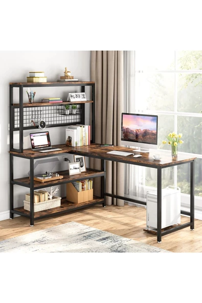 Zizuva Özel Tasarım Tel Panolu Ceviz Çalışma Masası - Resim 2