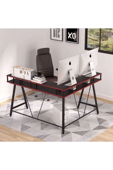 Zizuva Tasarım L Model Monitör Raflı Oyuncu Ve Çalışma Masası - 2