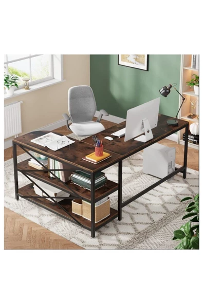 Zizuva Özel Tasarım L Çalışma Masası - Resim 2