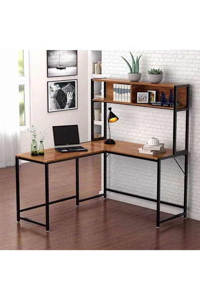 Zizuva Tasarım L Model Kitaplıklı Çalışma Masası - 2