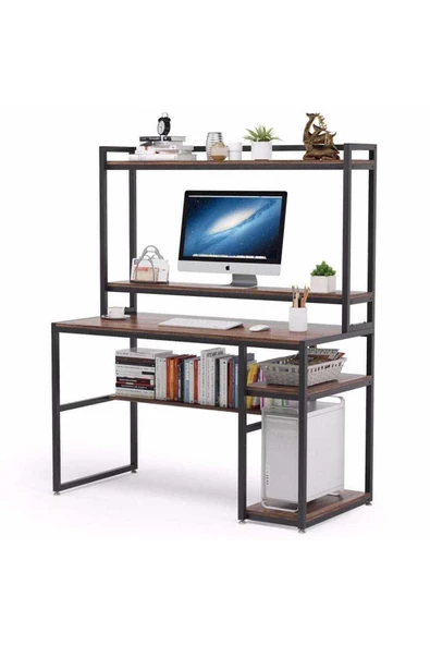 Zizuva Tasarım Raflı Kitaplıklı Çalışma Masası - Resim 3