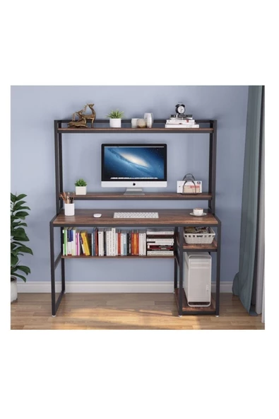 Zizuva Tasarım Raflı Kitaplıklı Çalışma Masası - Resim 2