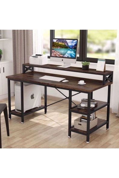 Zizuva Tasarım Raflı Çalışma Masası ürün görseli 1