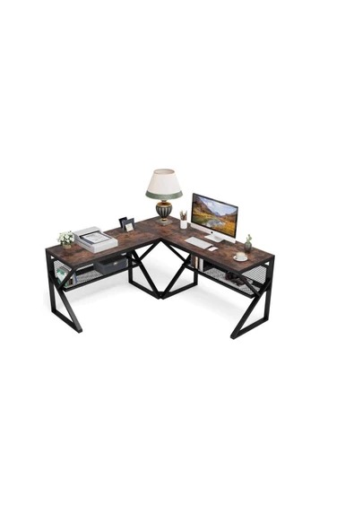 Zizuva Tasarım Tel Raflı L Çalışma Masası - 3