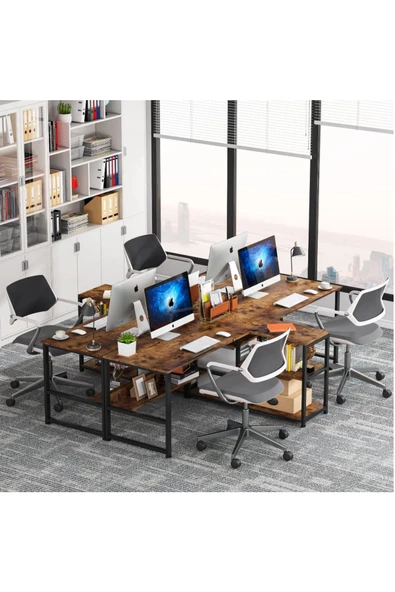 Zizuva Tasarım Barok Iki Kişilik Çizim Ve Bilgisayar Masası - Resim 3