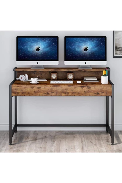 Zizuva Tasarım Monitör Raflı Ergonomik Çalışma Masası - Resim 2