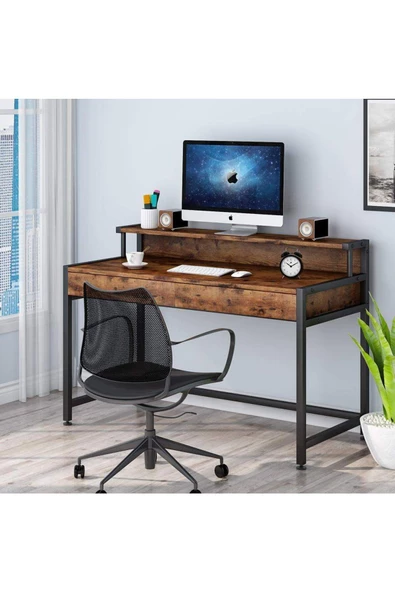 Zizuva Tasarım Monitör Raflı Ergonomik Çalışma Masası - Resim 5