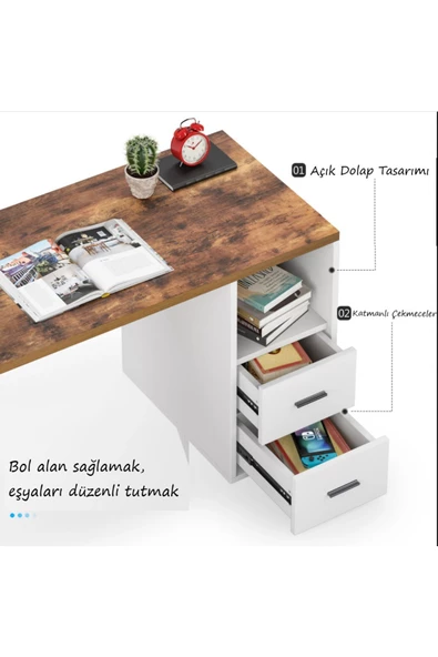 Zizuva Tasarım Çekmeceli Çalışma Masası - 7