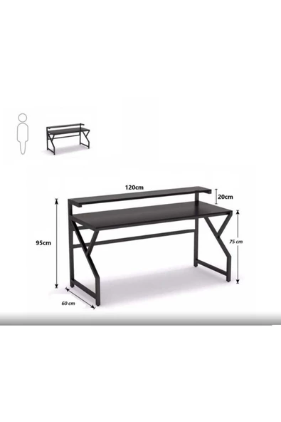 Zizuva Tasarım Monitör Sehpalı Bilgisayar Masası - Resim 3