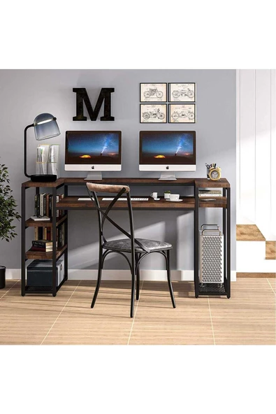 Zizuva Tasarım Monitor Raflı Çalışma Masası - 4