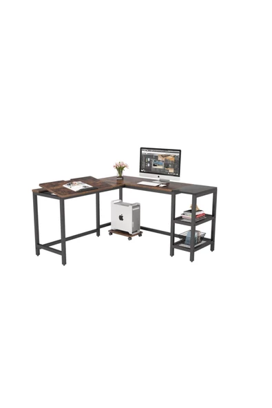 Zizuva Tasarım L Model Çizim Ve Bilgisayar Masası - Resim 4