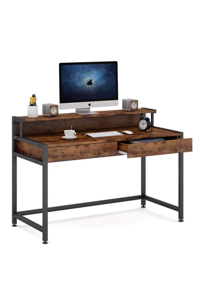 Zizuva Tasarım Monitör Raflı Ergonomik Çalışma Masası - Resim 4